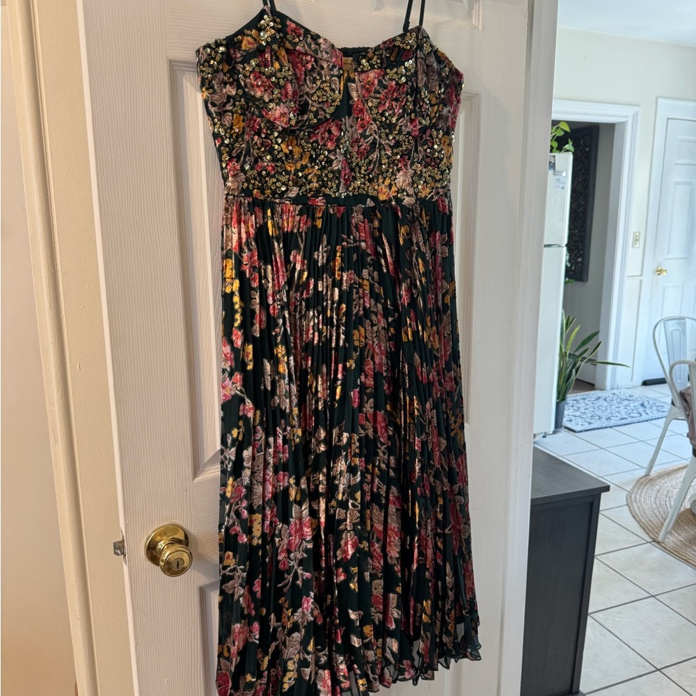 We The Free Black Floral Midi Dress